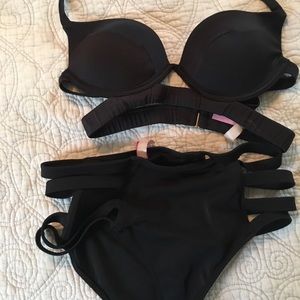 Victoria secret black bikini with side cut outs